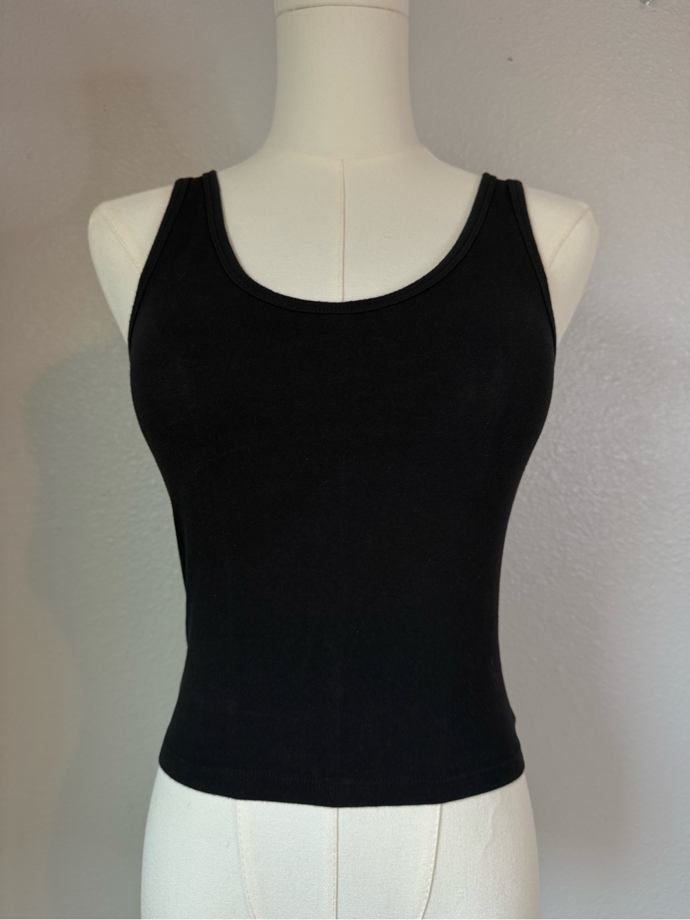 American Eagle Black Cutout Back Tank Top Size Small Soft Stretch Basic